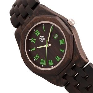 NWT Dark Wood w/ Date Display Men's Watch